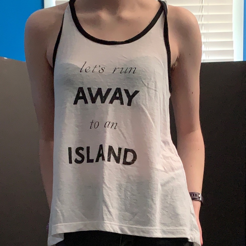 White and black tank top